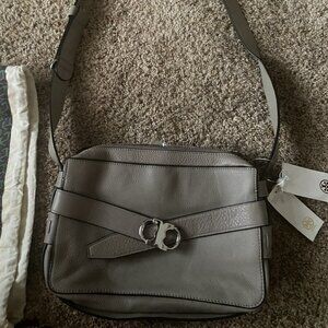 Tory Burch French Gray Gemini Link Belted Camera Crossbody